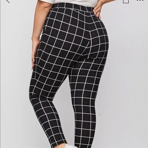 Grid Print Pants